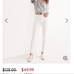 Madewell-Tall 9" Mid-Rise Skinny Jeans, Pure White